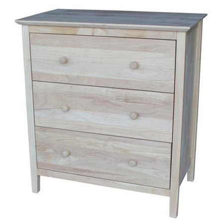 International Concepts InternationalConcepts BD-8003 Chest with 3 Drawers BD-8003